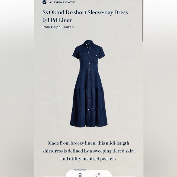 ralph lauren navy linen dress Ralph Lauren Women's Vicki Linen Day Dress